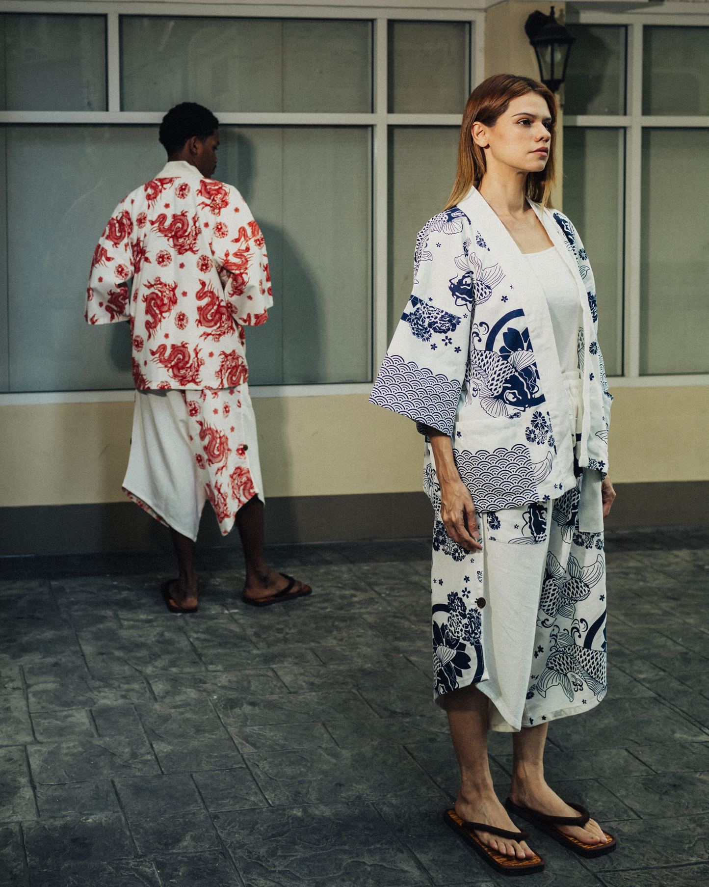 Koi fish in White Pants (Unisex)