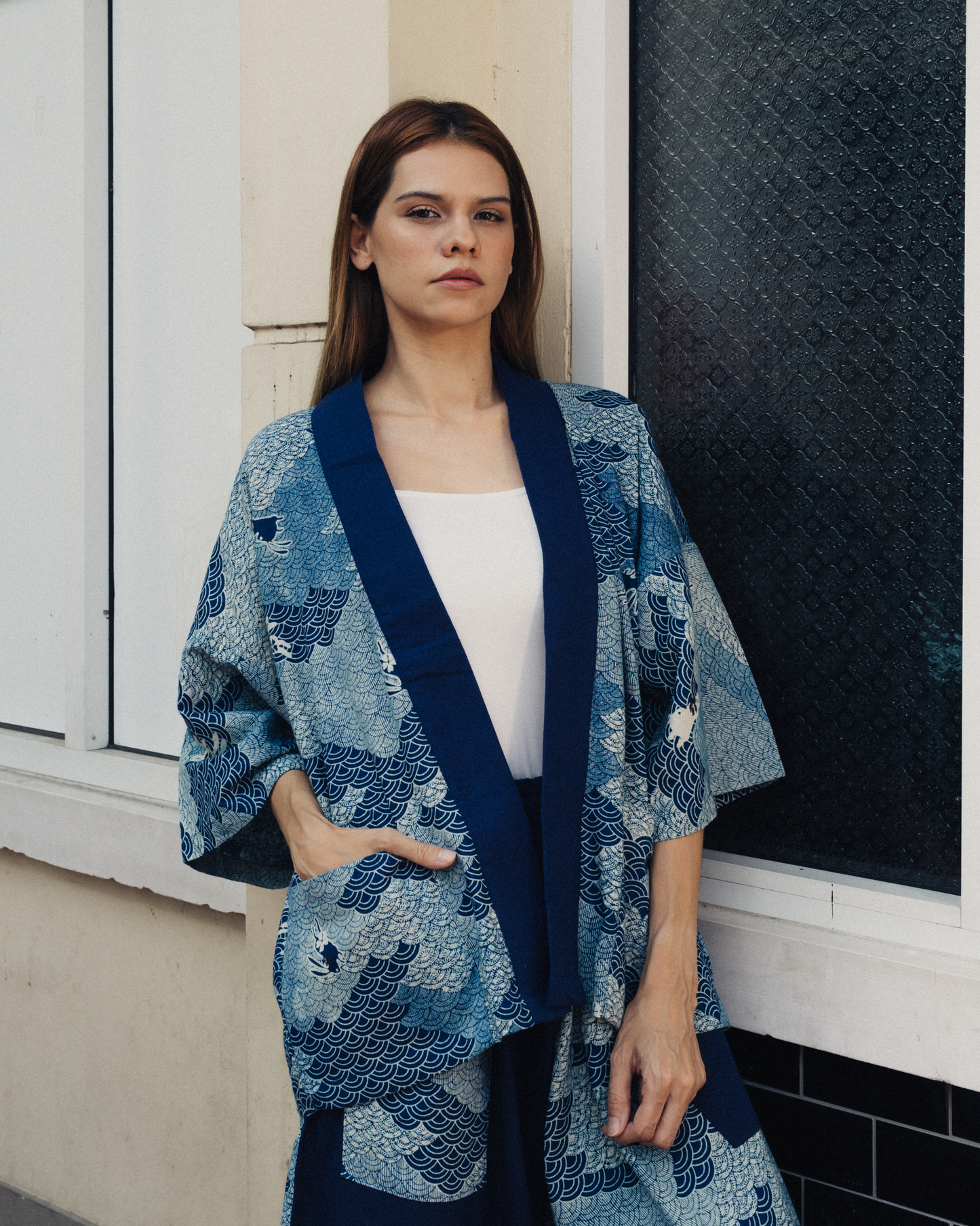 Bunny on cloud in Blue Kimono (Unisex)