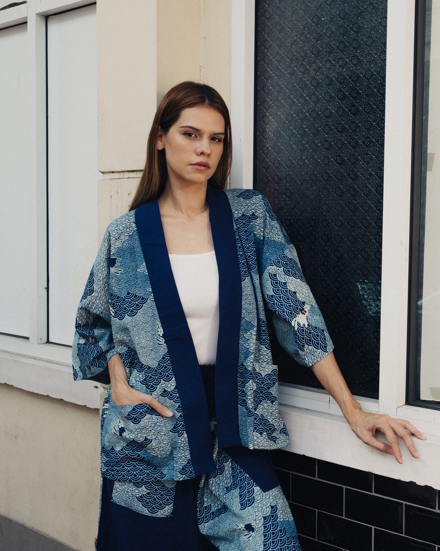 Bunny on cloud in Blue Kimono (Unisex)