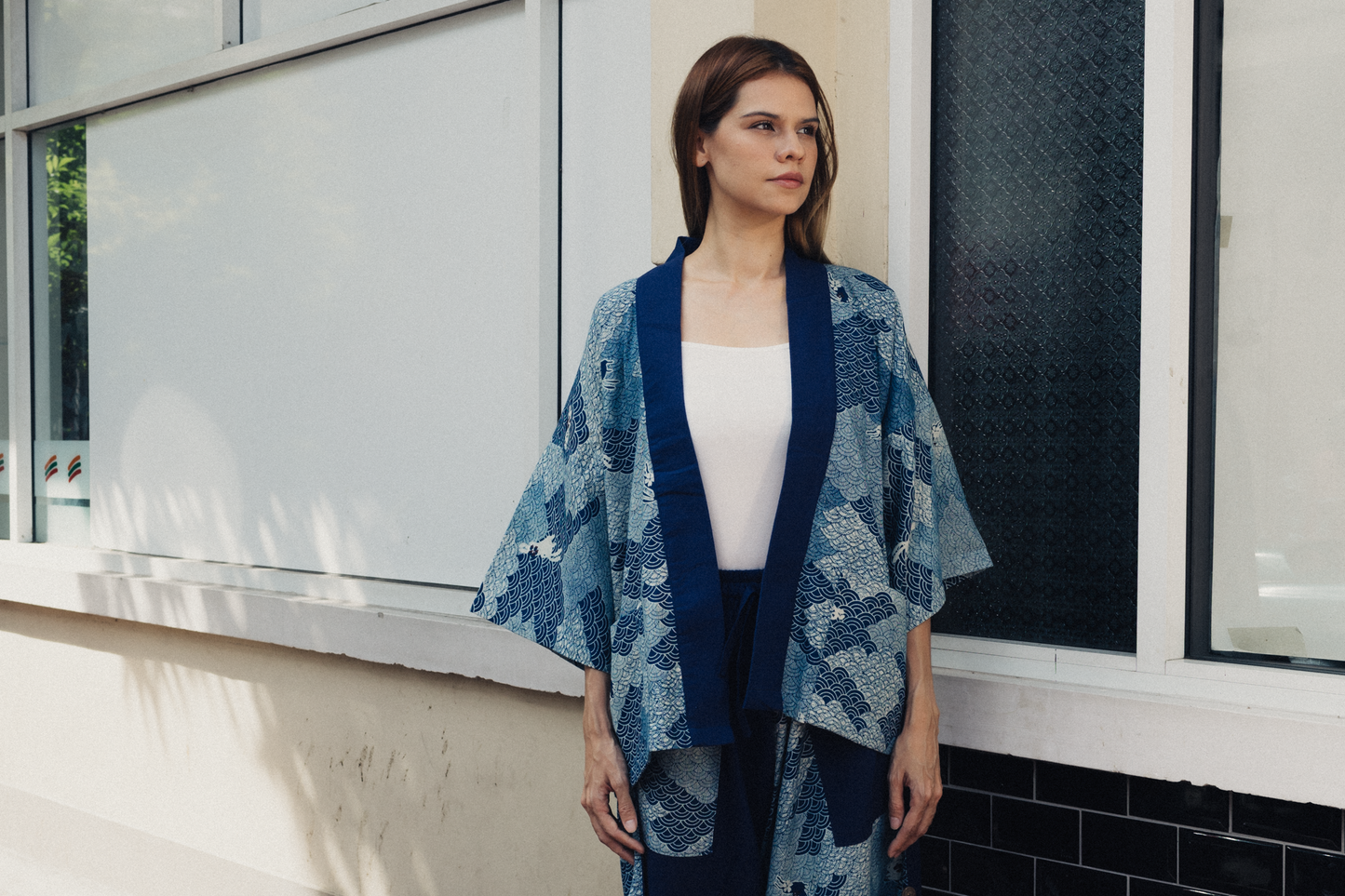 Bunny on cloud in Blue Kimono (Unisex)