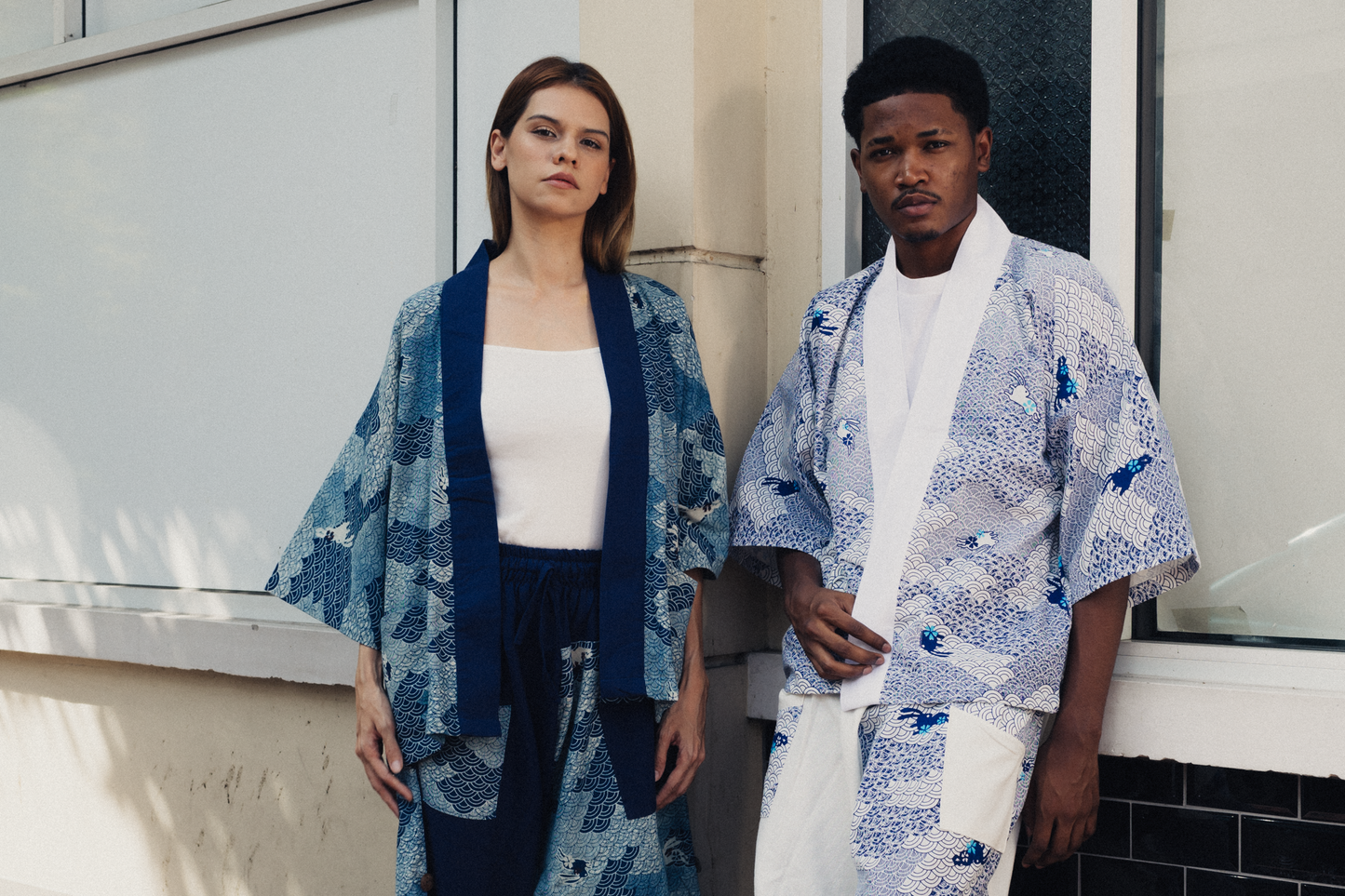 Bunny on cloud in Blue Kimono (Unisex)