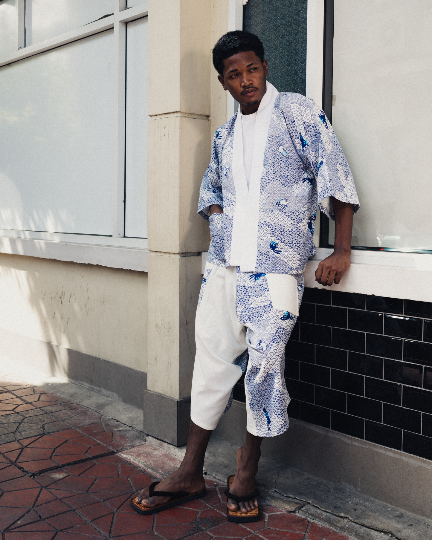 Bunny on cloud in White Kimono (Unisex)