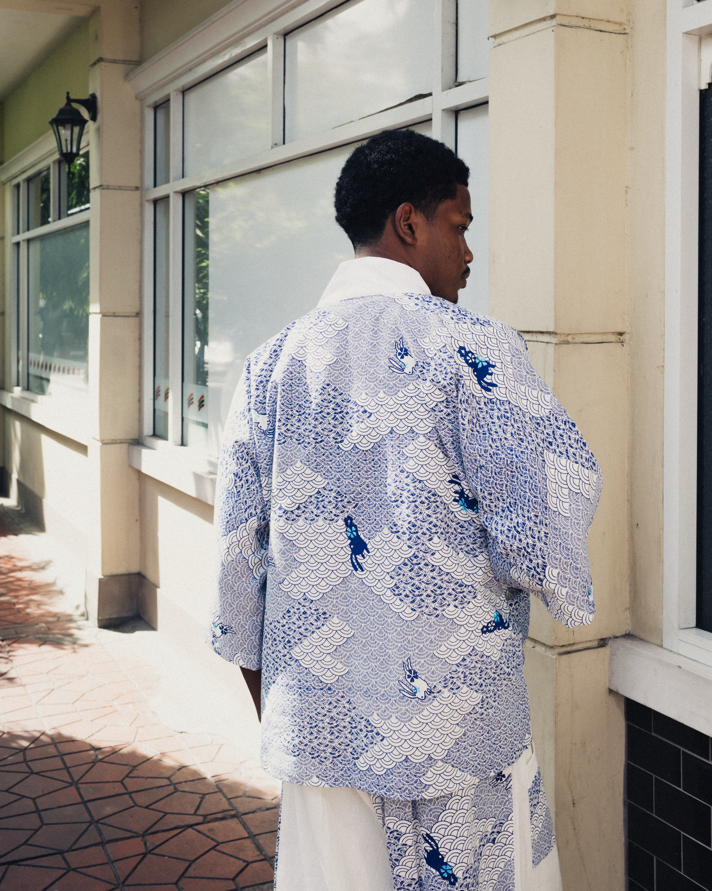 Bunny on cloud in White Kimono (Unisex)