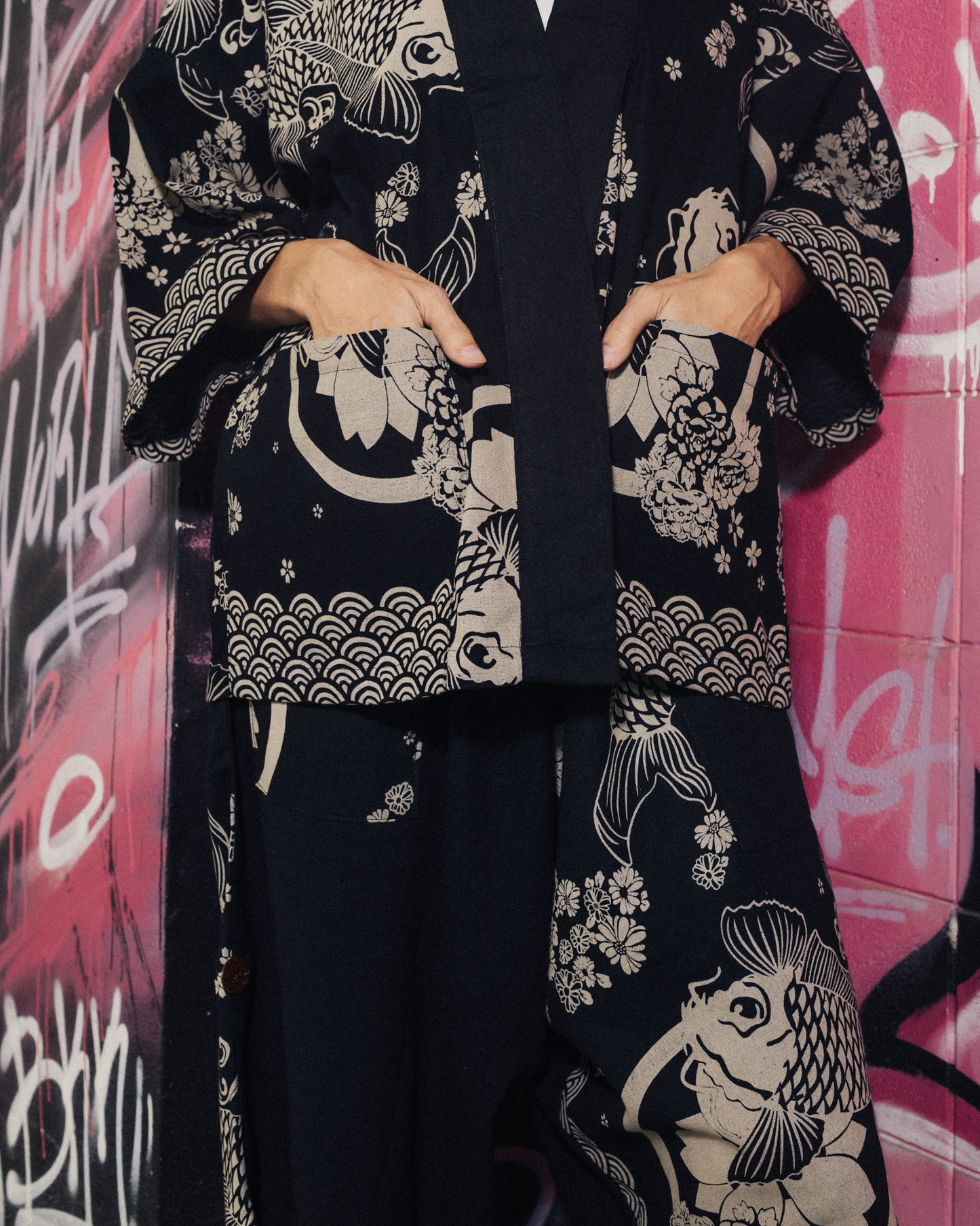 Koi fish in Black Kimono