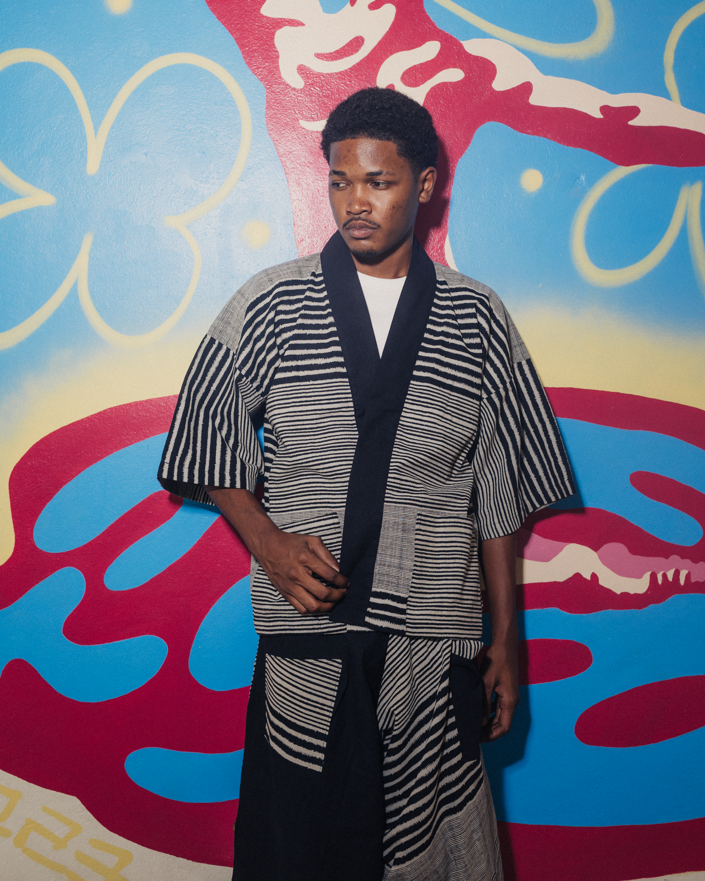 B&W Stripe Kimono