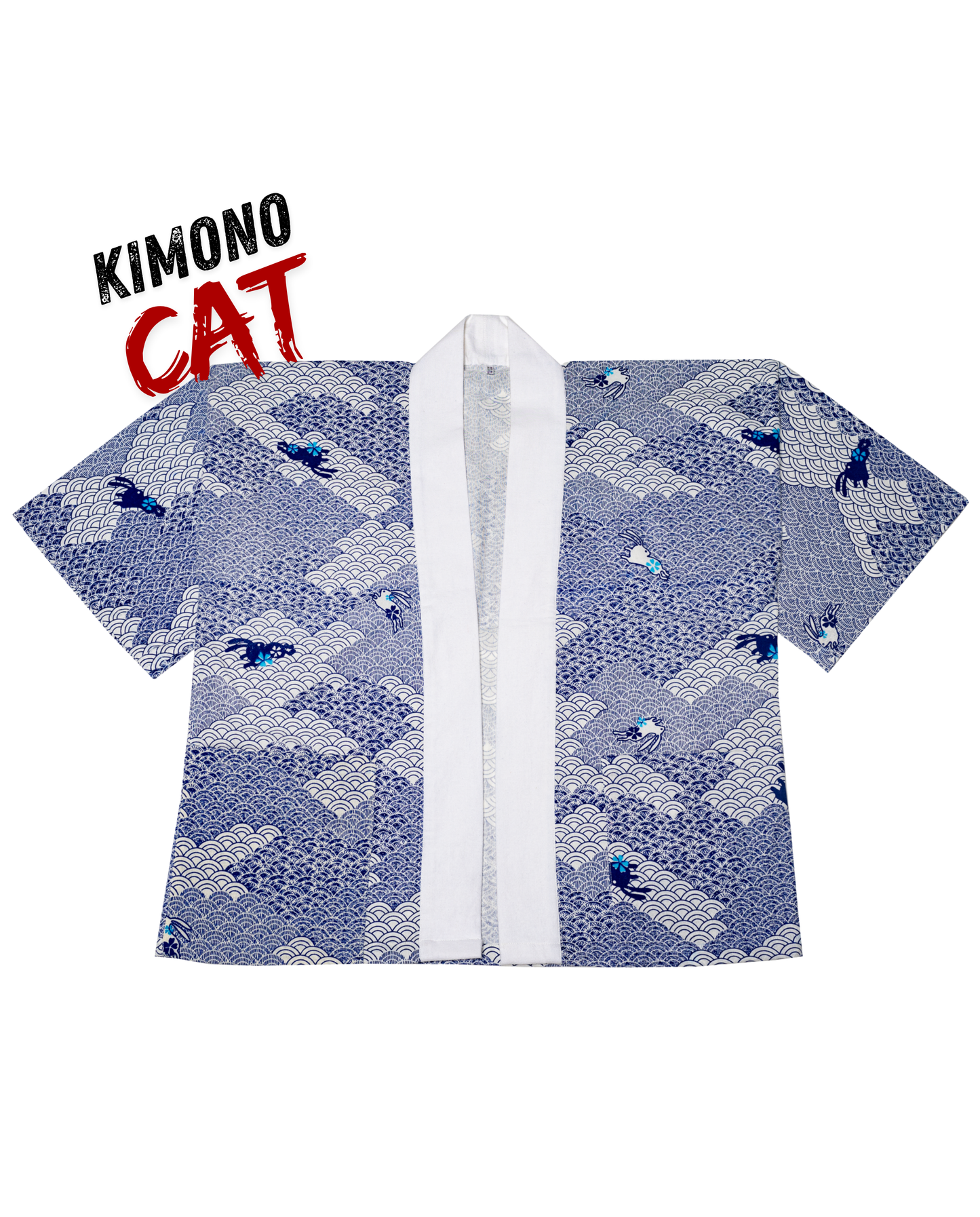 Bunny on cloud in White Kimono (Unisex)