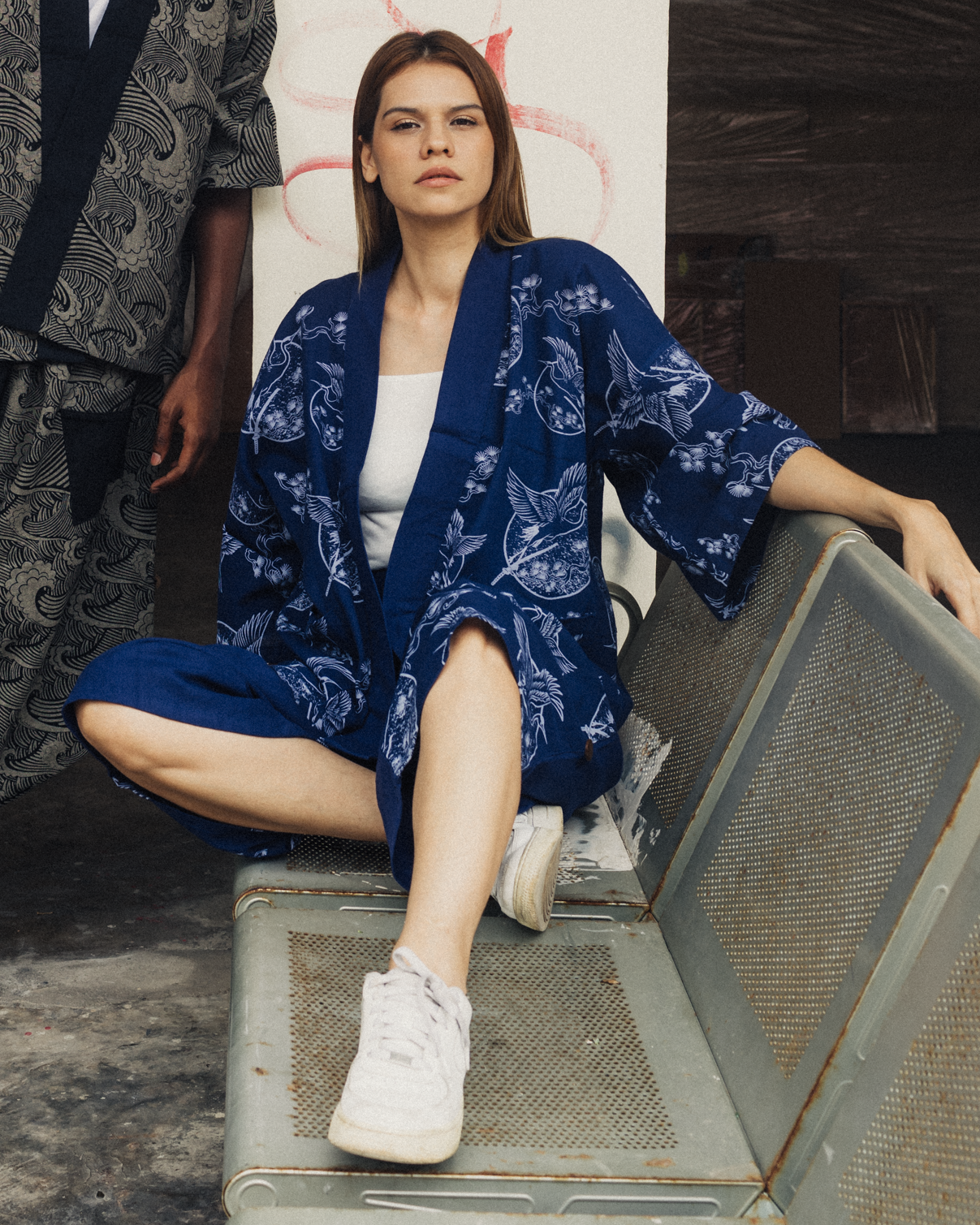 Happy Crane Kimono