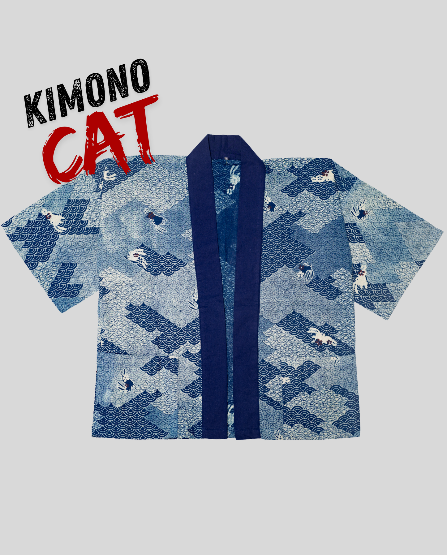 Bunny on cloud in Blue Kimono (Unisex)