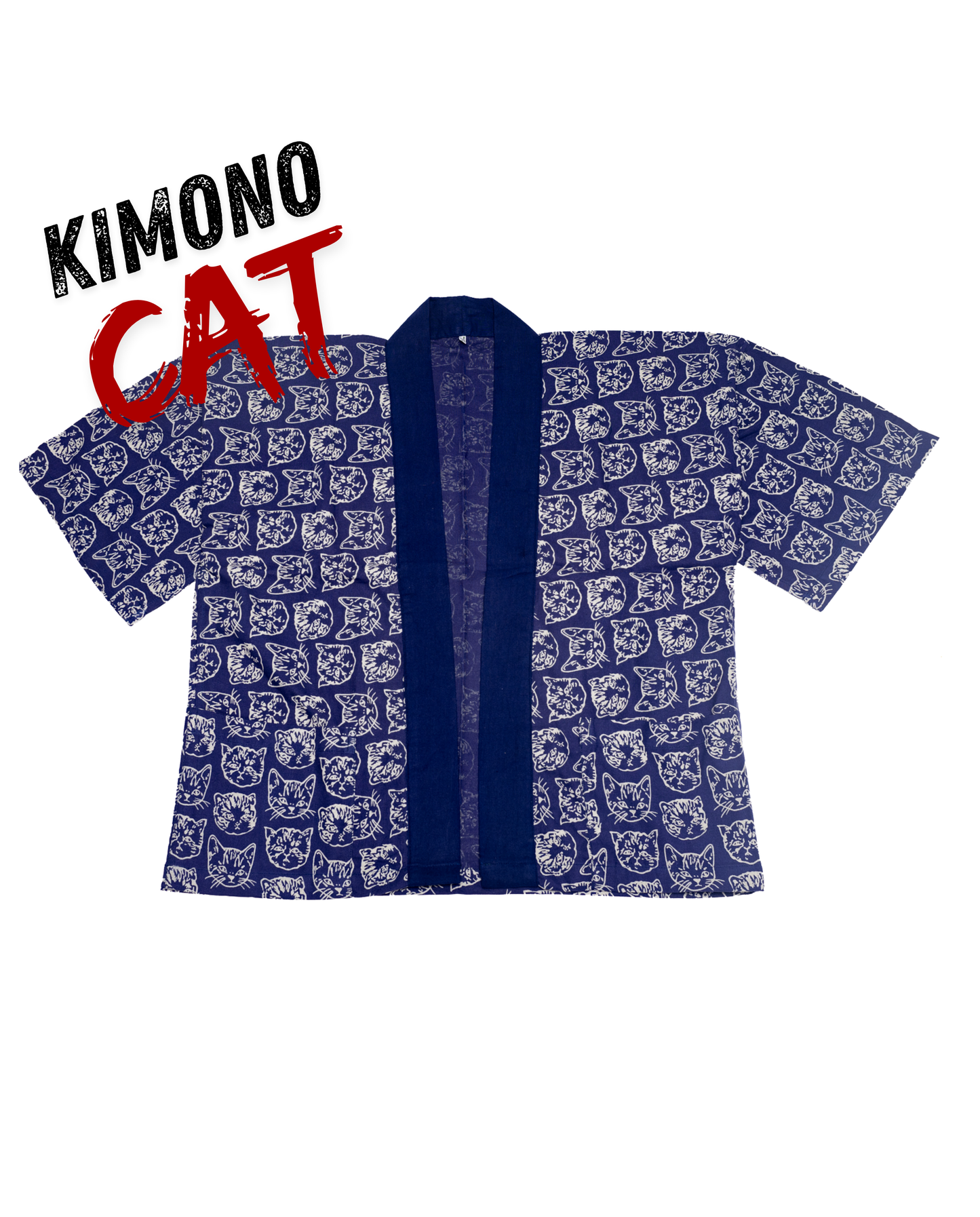Neko Cat in Navy Blue Kimono