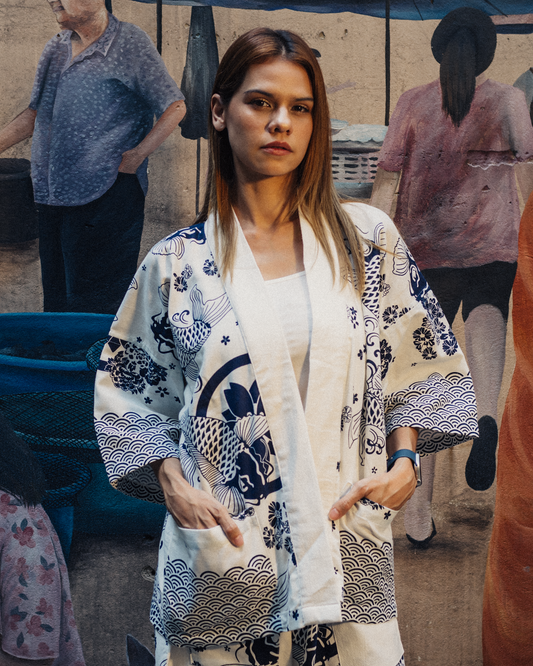 Koi fish in White Kimono