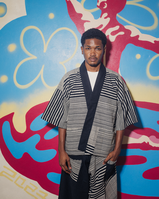 B&W Stripe Kimono