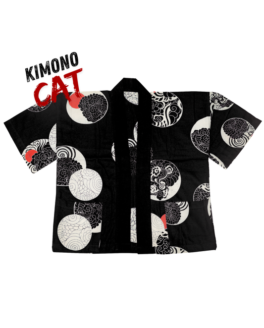 Asahi Japanese Rising Sun in Black Kimono (Unisex)