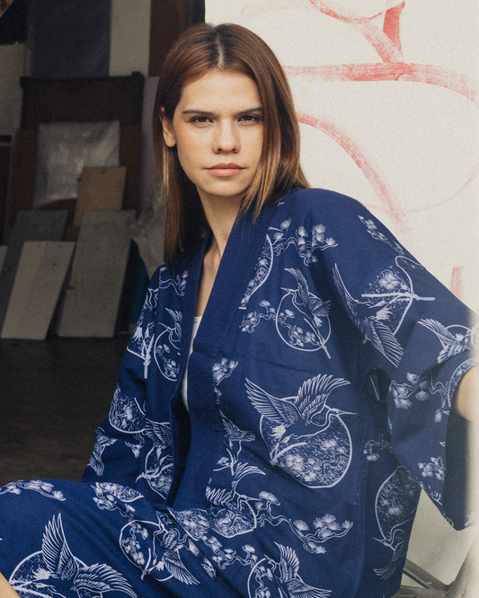 Happy Crane Kimono