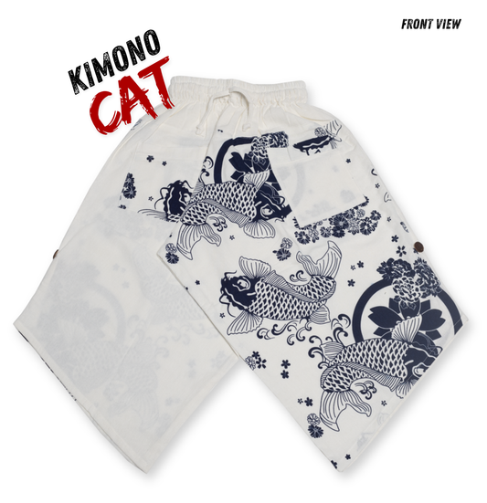 Koi fish in White Pants (Unisex)