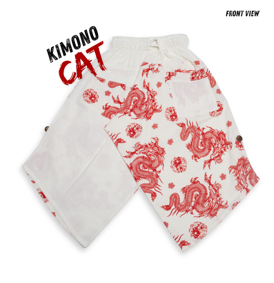 Red Dragon in White Pants (Unisex)