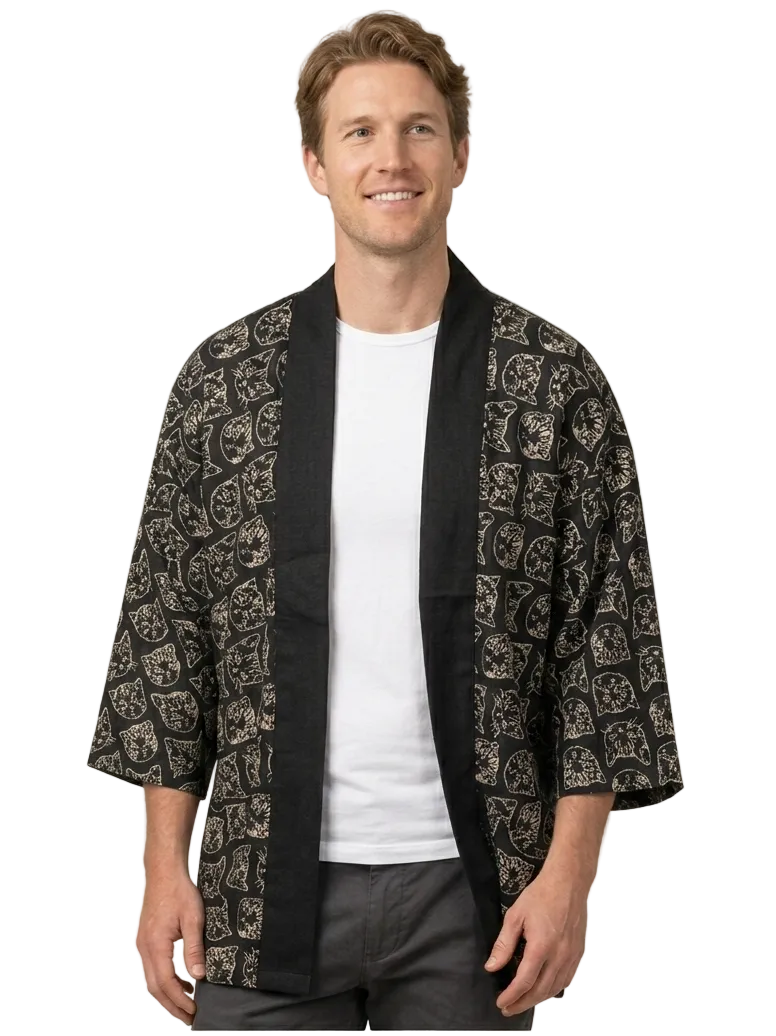 Neko Cat in Black Kimono (Unisex)